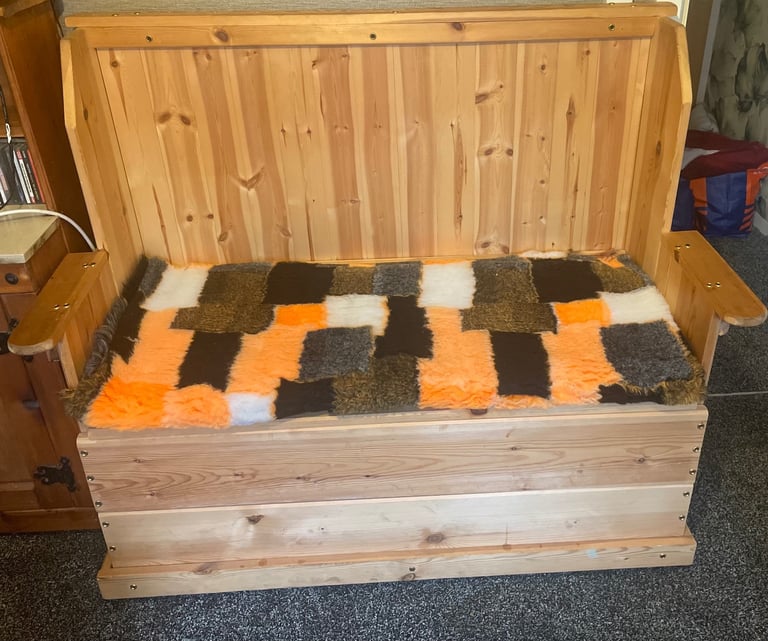 image for Pine Monks bench settle search with storage