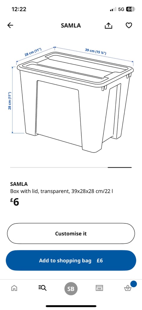 5X IKEA Samla Boxes