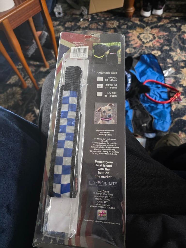 Medium new flashing dog collar