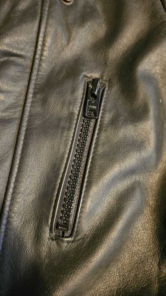 1980's WOLF LEATHERS Cafe RacerJacket painted motorbike jacket - Hand Painted Queensryche - 44'