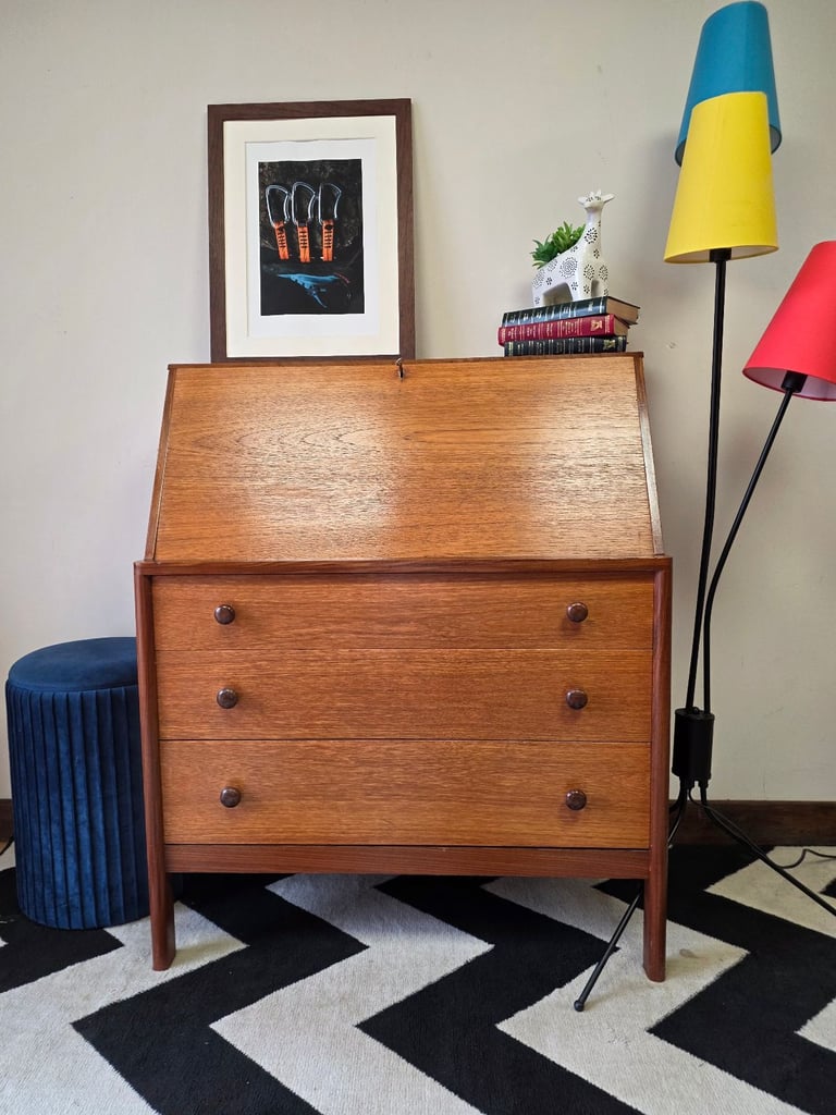  Danish Teak Bureau / Writing Desk – Mid-Century Modern