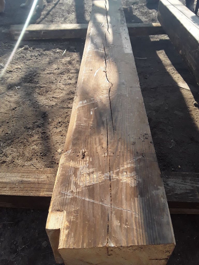 Reclaimed 200 years old, solid pine beam. 7 feet long.