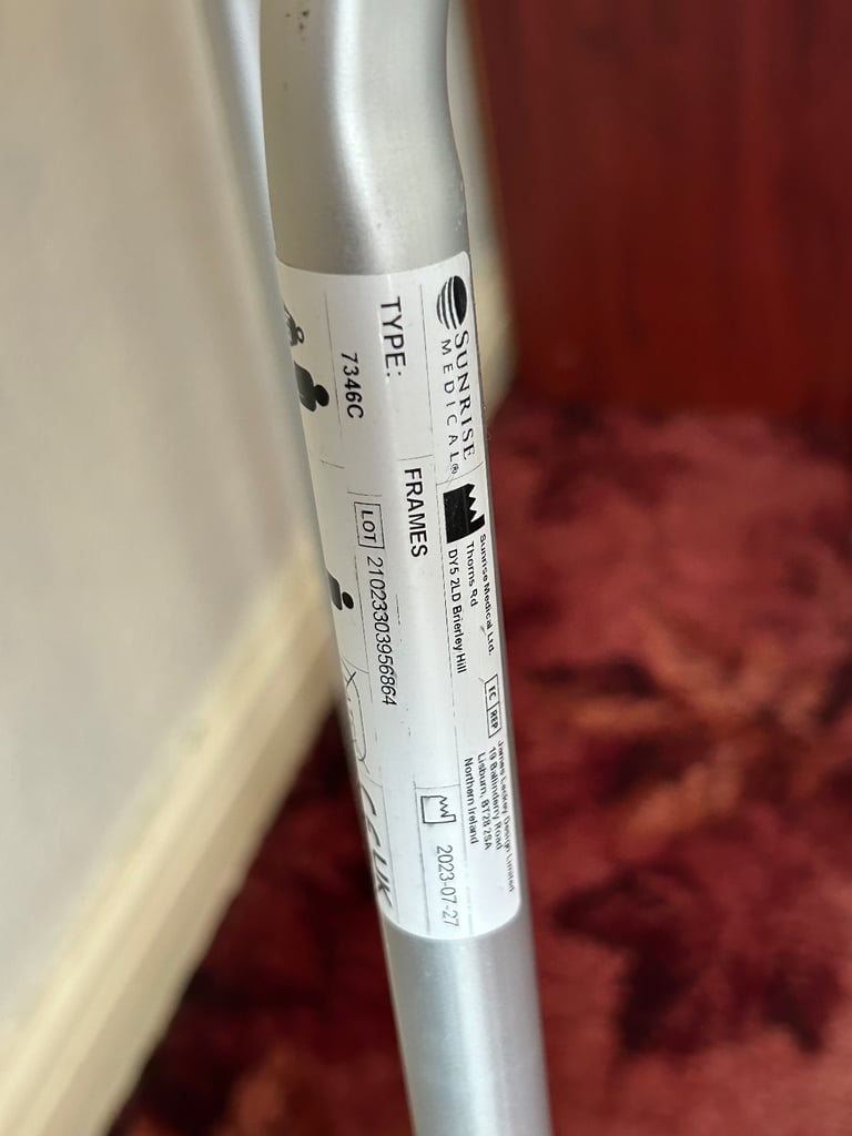 Narrow Zimmer Frame with Front Wheels