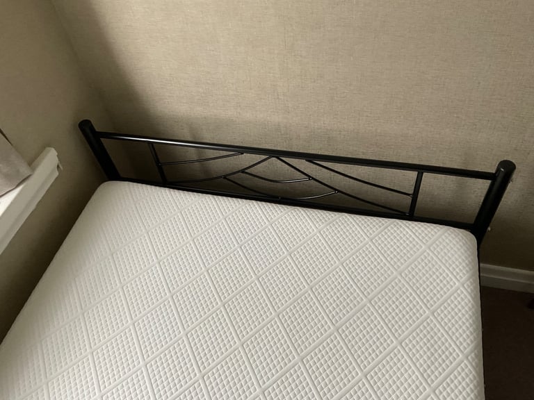 Single bed and mattress