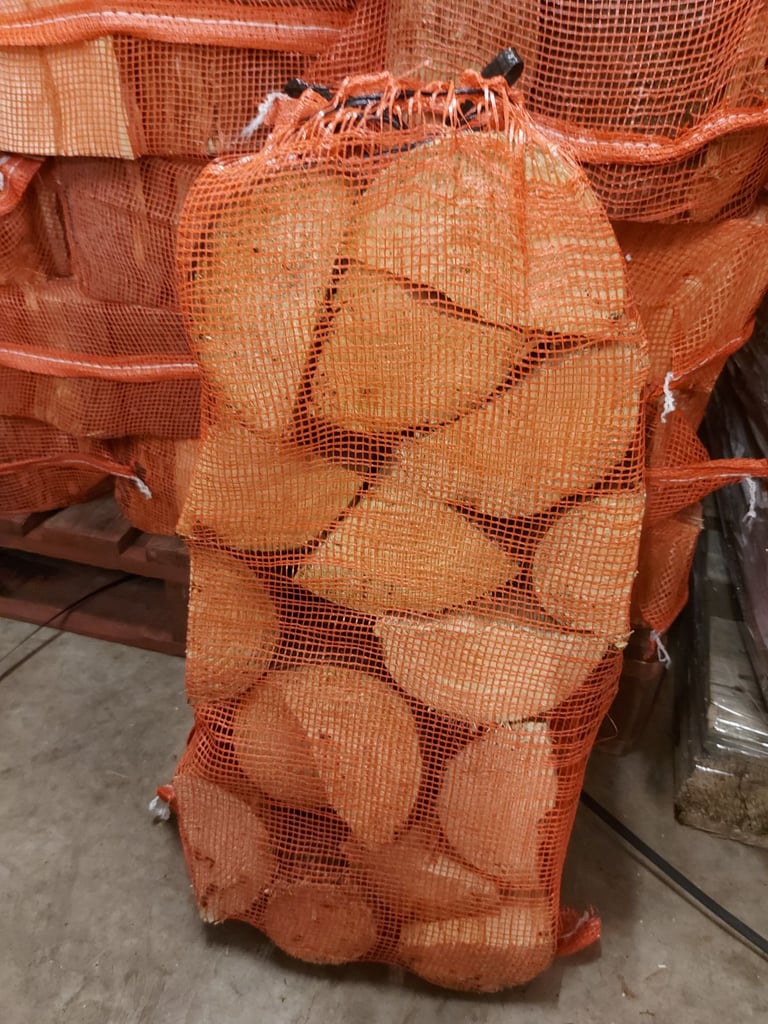 🔥 Hardwood Kiln Dried Firewood (100% Ash) - Kindling - Softwood Netting Bags - Smokeless Coal 🔥 