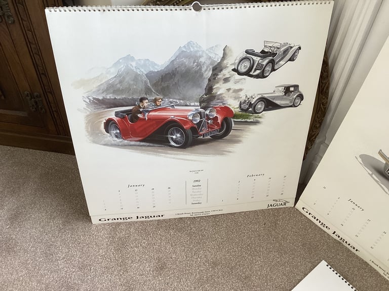 Choice of 6 Vintage Jaguar/Daimler Calendars,1992,1993,1995,1996,1997,1998.