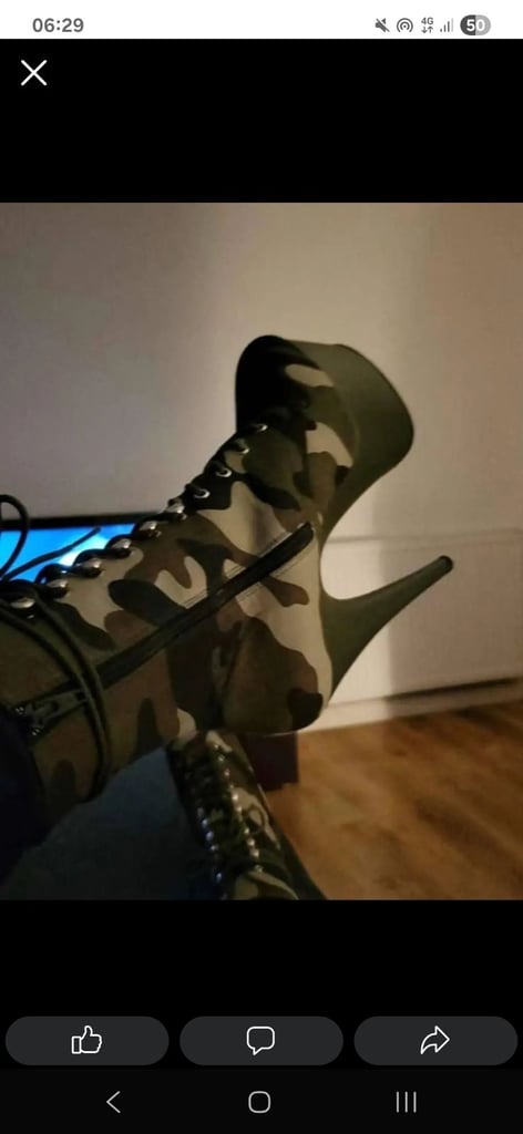 7 inch platform camo boots