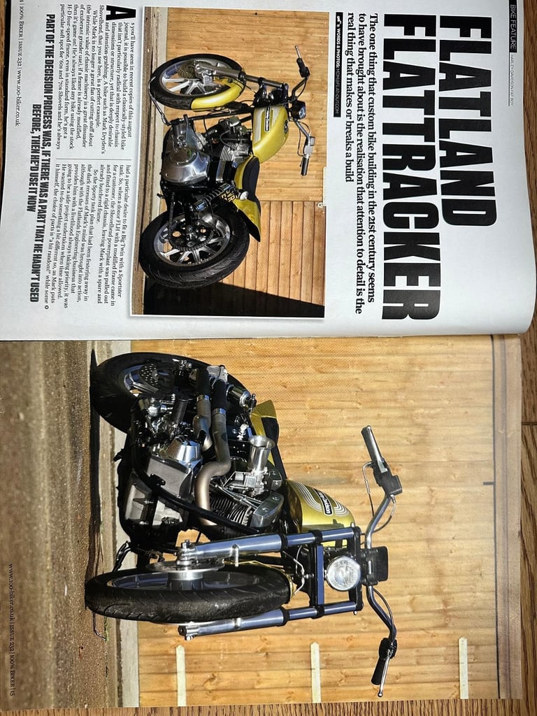 Harley-Davidson. Magazine featured Flattracker. 93 cubic inch S&S Engine