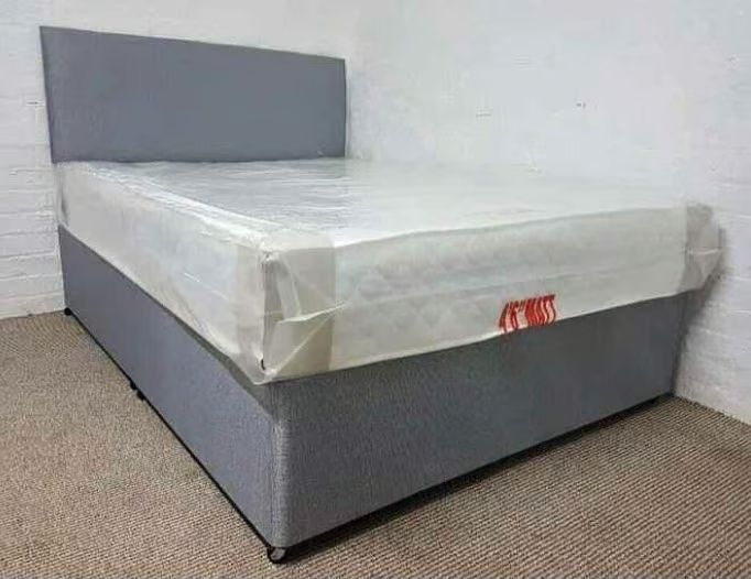 Brand New Double Divan Bed Base with Orthopedic/Memory Foam Mattress in All Sizes Single King size