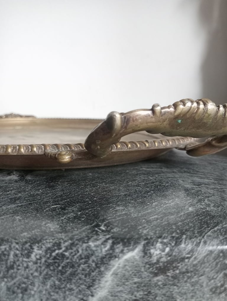 1885/6 large silver plate tray antique tray Victorian tray