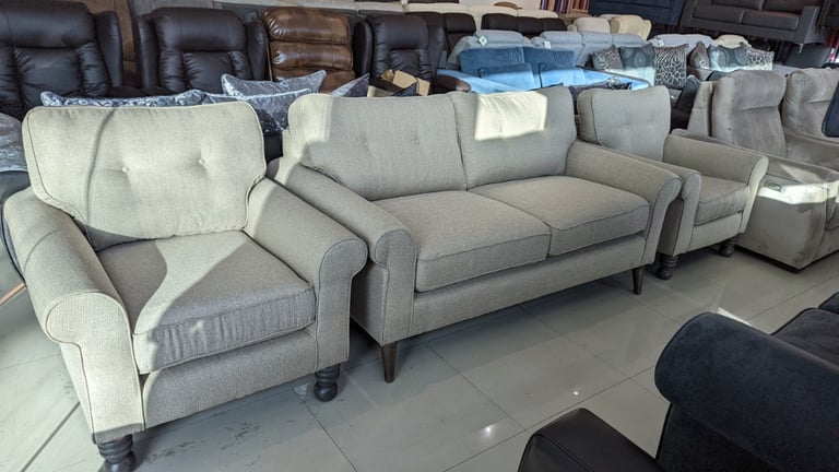 Brown Fabric Sofa Set 