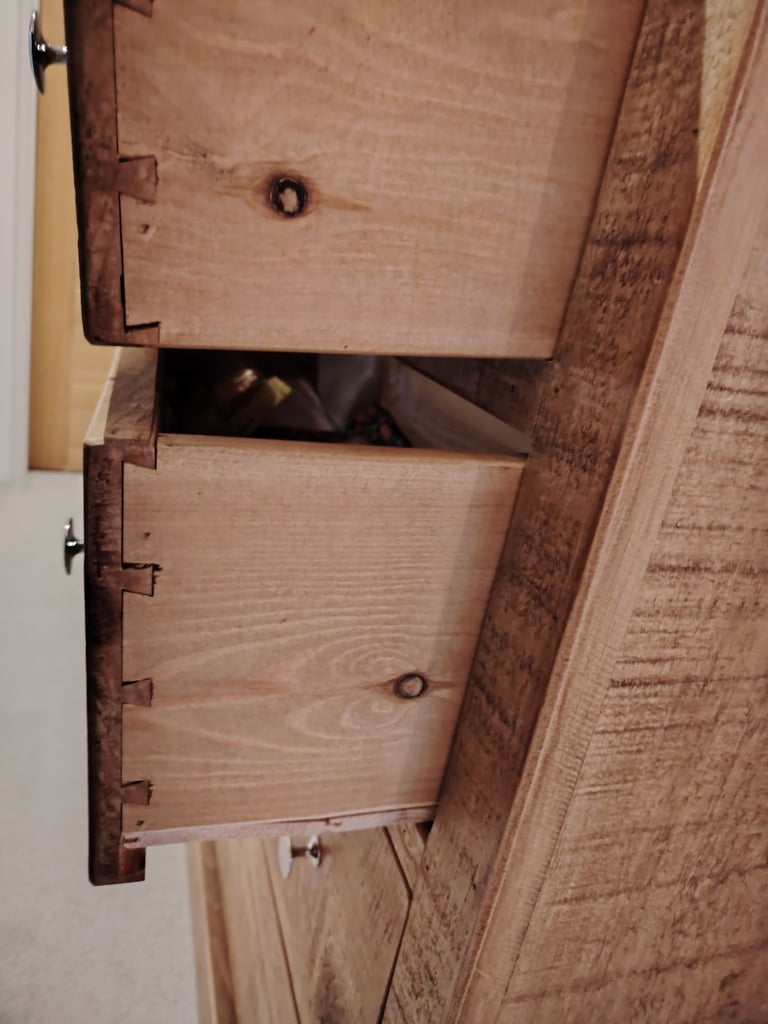 Chest of drawers, rustic pine