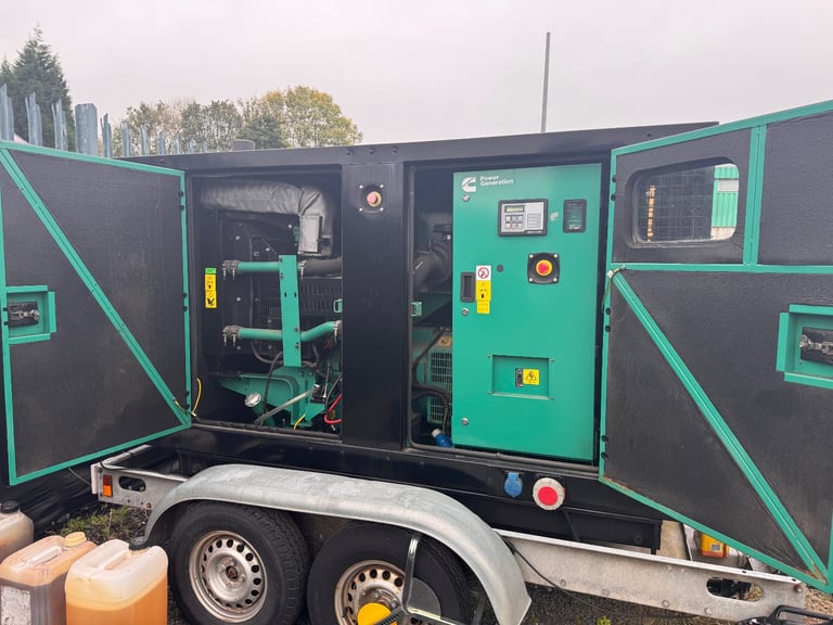 Cummins 60kva trailer generator mounted on a twin axle trailer