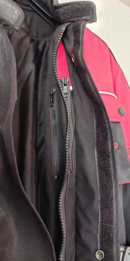 BUFFALO CE Armour Motorcycle Textile Jacket Men's M Black Red Cordura Scotchlite