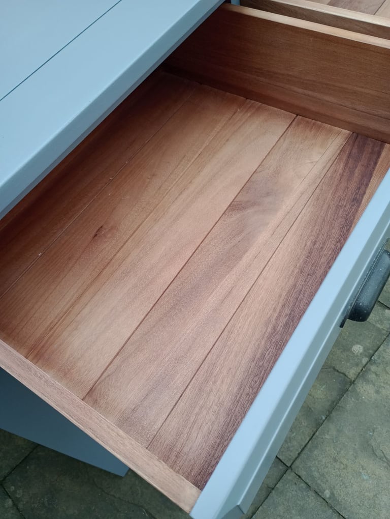 Oak Sideboard Cupboard Drawer Hamilton Grey Large Refurbished 