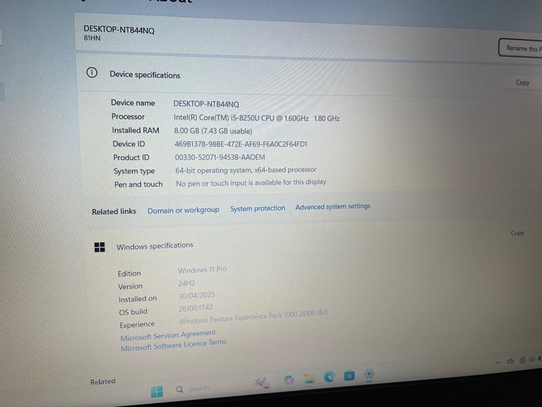 Lenovo 15.6inch Laptop- (Intel Core i5 2.5 GHz Processor, 8GB RAM, 256GB SSD