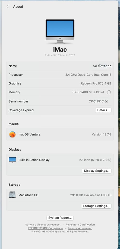 Apple iMac (27 inch) 5K Retina Display