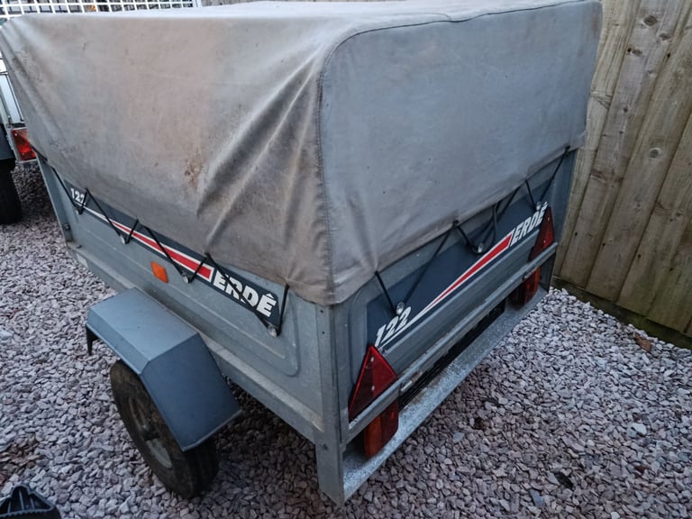 Erde 122 Trailer with Double Height Extension and Custom Cover 