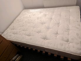 Double mattress for sale with free bed frame
