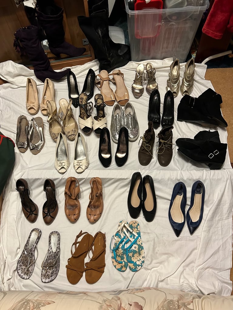image for Job Lot Of Women’s Shoes x24 pairs ;High Heels , Trainers, Boots, Flats Etc ; Resale can separate 
