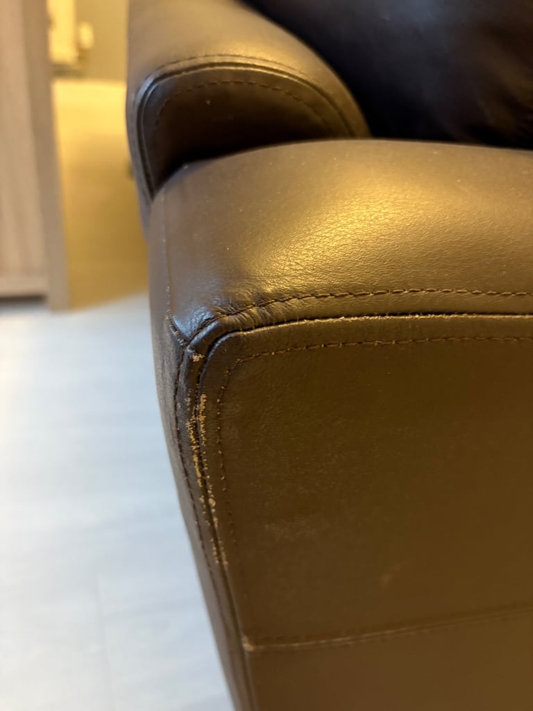 2 x brown leather sofas