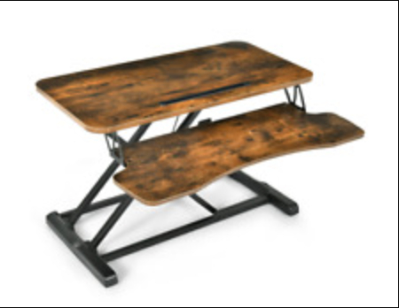 Height Adjustable Standing Desk, Laptop / Screen Riser in Dark Brown