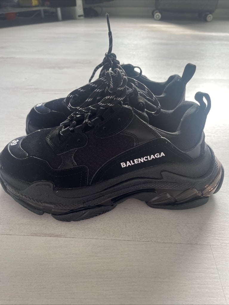 Black balenciaga triple s trainers 