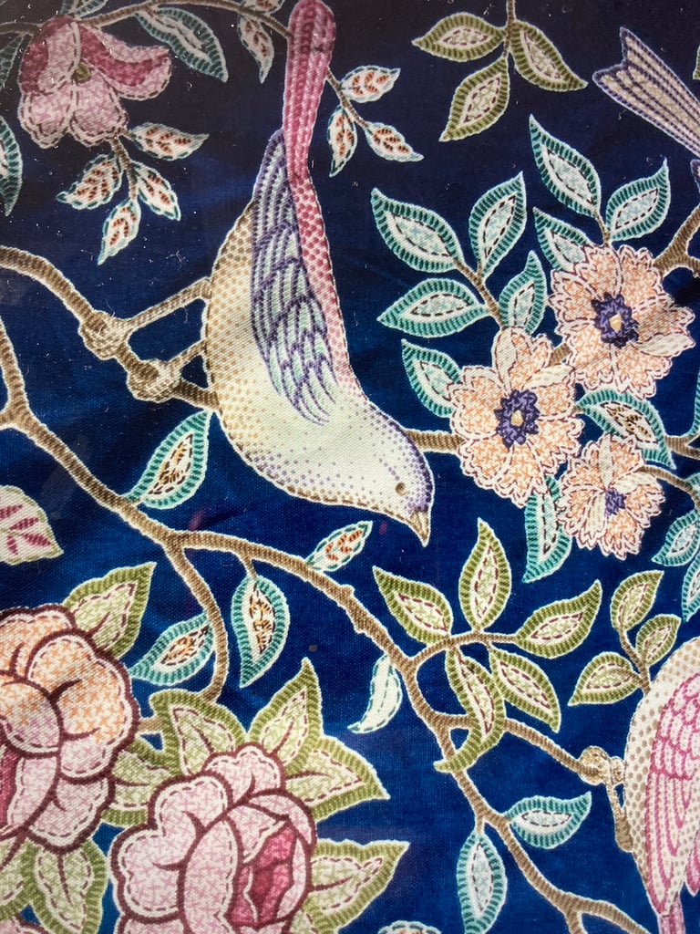 8.5 metres John Lewis blue bird cotton fabric 