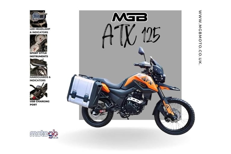 NEW MGB ATX 125 Adventure Bike ADV Motorcycle Learner Legal A1 Licence Commut...