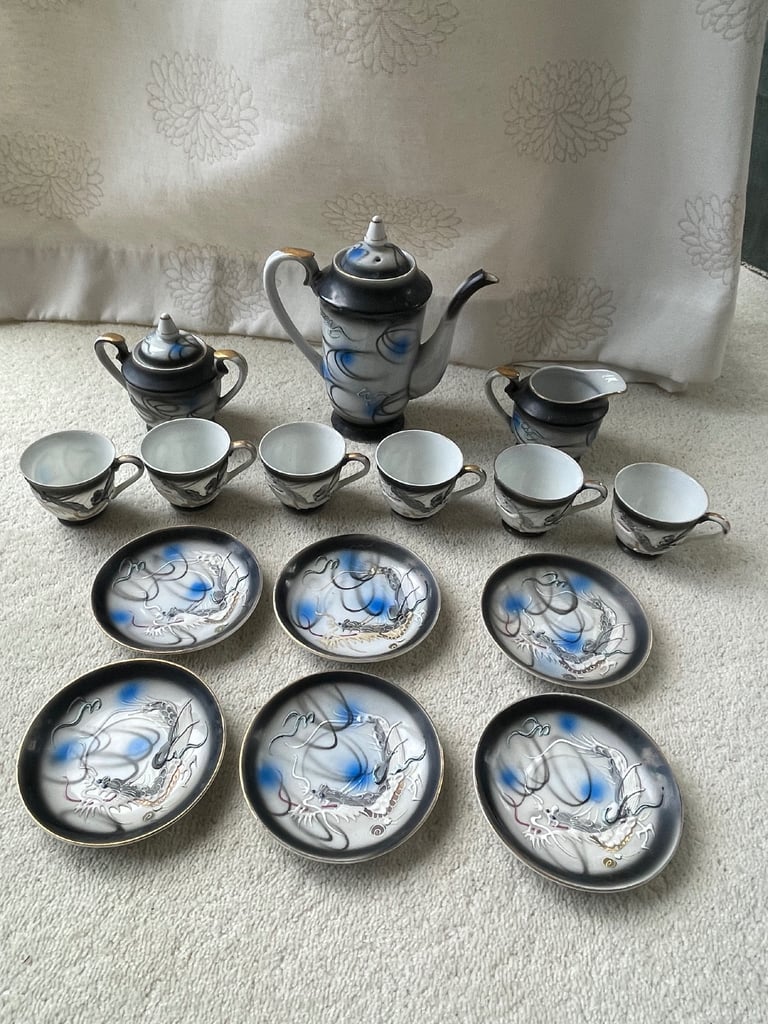 Vintage Japanese Moriage Porcelain Dragonware set
