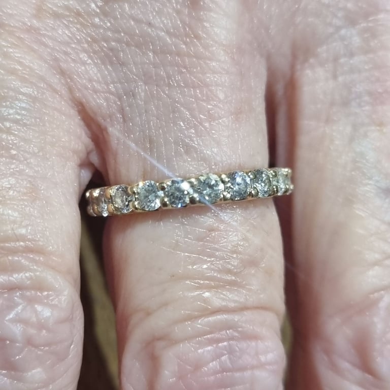 Gold 14ct Diamond full Eternity ring. 
