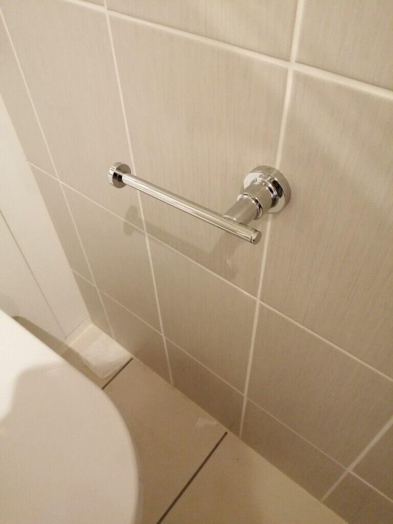 Chrome toilet roll holder 