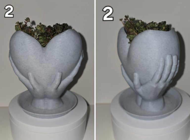 Handcrafted 3D-Printed Marble Effect Plant Pots with Live House Plants