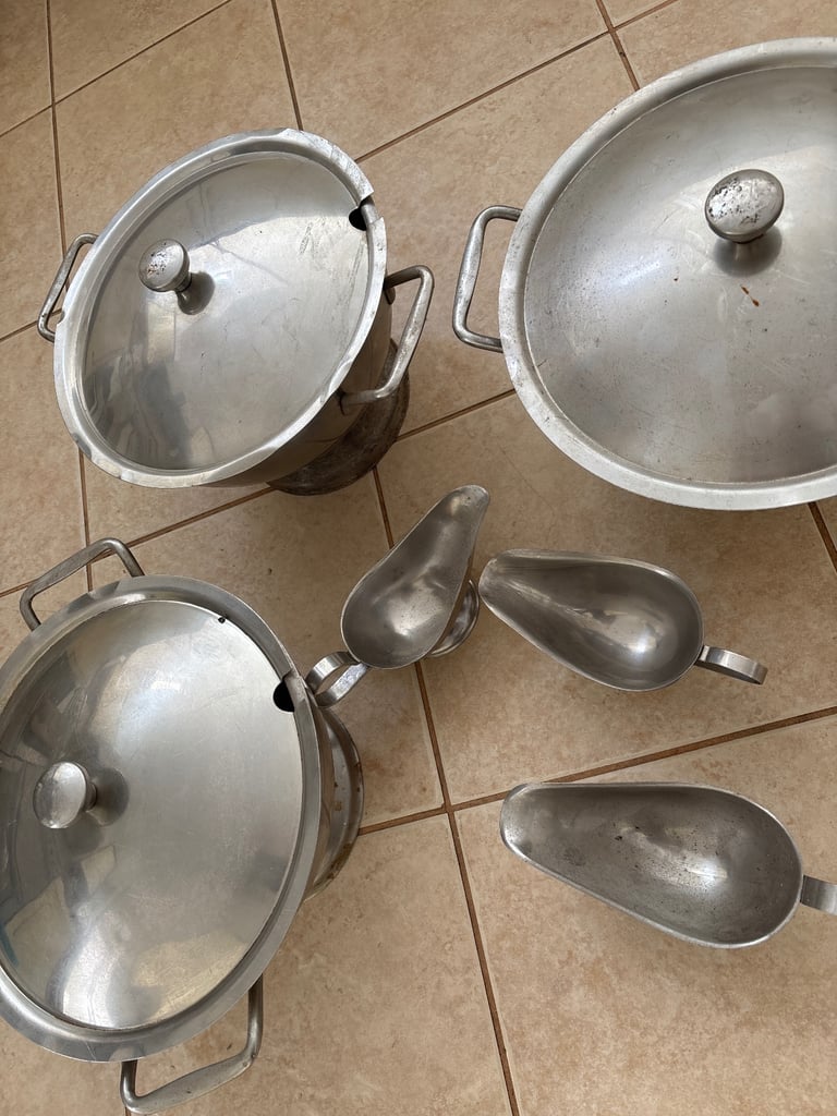 image for Free - large stainless steel serving dishes 