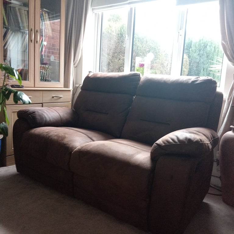 2 and 3 seater suede leather 