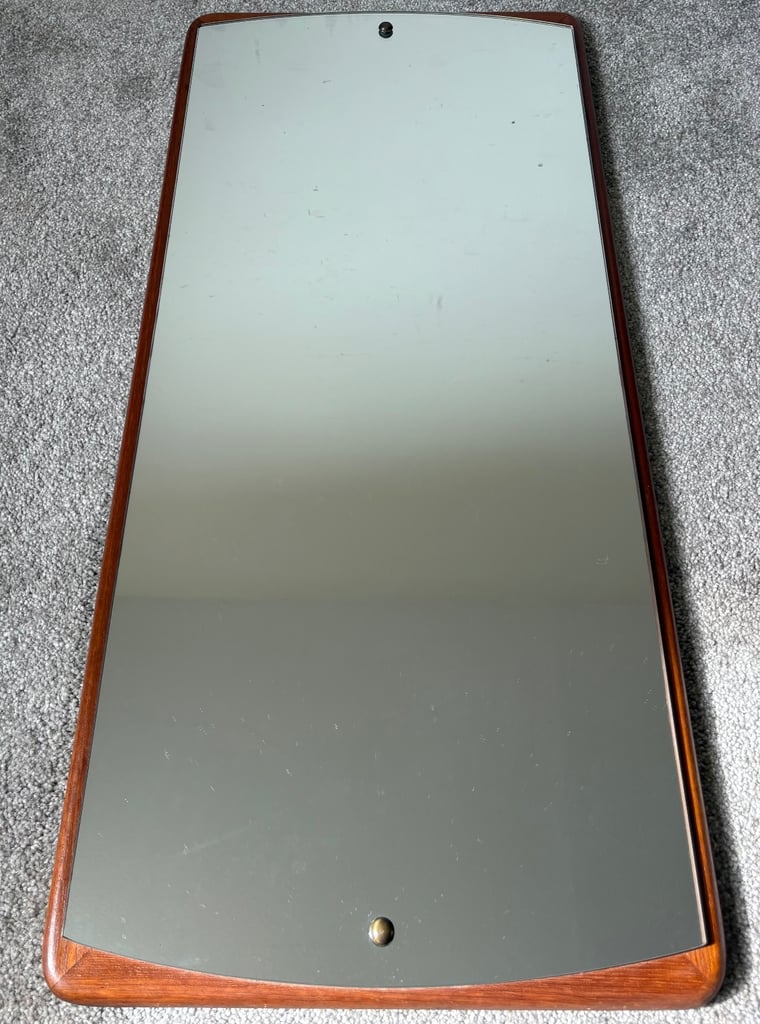 Vintage, Danish, Solid Teak Framed Mirror