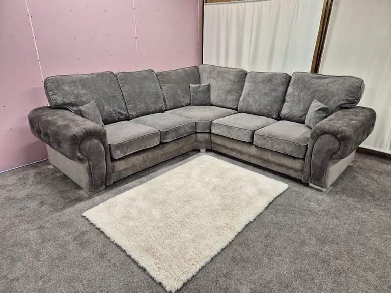 Large Grey Verona Corner Sofa Delivery Available