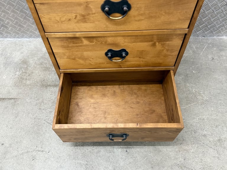 Laura Ashley Garrat Tallboy chest of drawers honey finish 