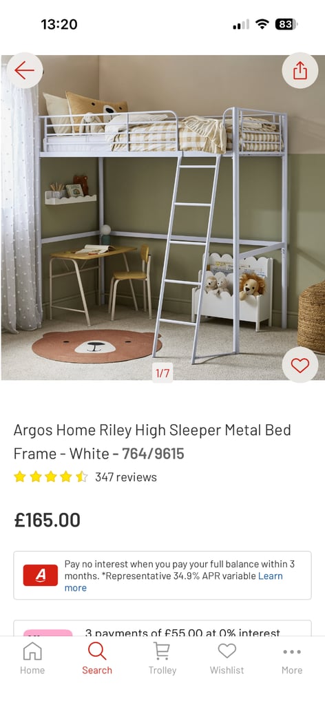 image for Argos high sleeper without mattress like new £50 