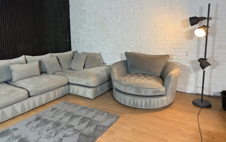 Barker & Stonehouse Corner Sofa + Matching Swivel Chair FREE SAME/NEXT DAY DELIVERY