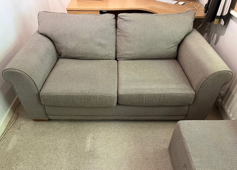 Double Sofa Bed and Footstool