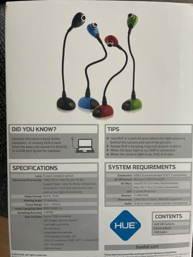 Blue HUE HD Camera - nearly new! Perfect for teachers