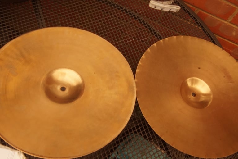 PAISTE FORMULA 602  14 INCH SOUND EDGE  HI HAT CYMBALS - PAIR - PRE-SERIAL - 60'S