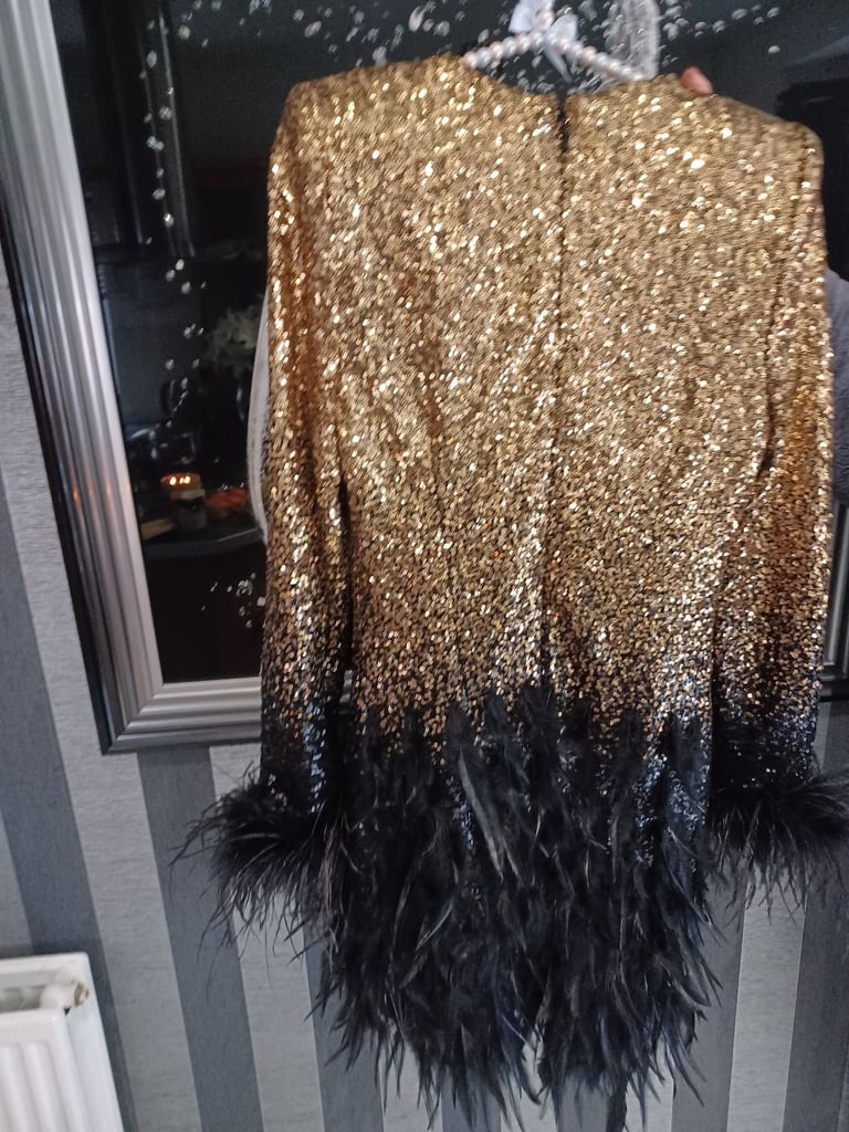 image for Lavish Alice Brianna  Embellished Feather Mini Dress 