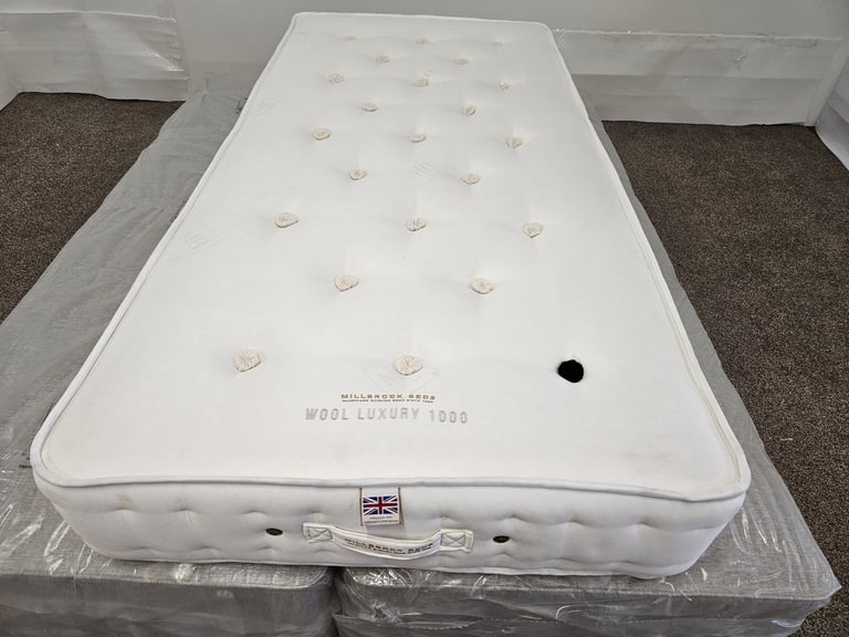 image for Millbrook Wool Luxury 1000 Pocket Mattress, 3ft Single RRP £589