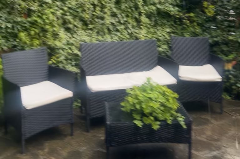 image for Outdoor Black Rattan Garden Furniture Set 