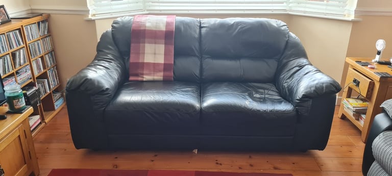 image for Black leather sofa 