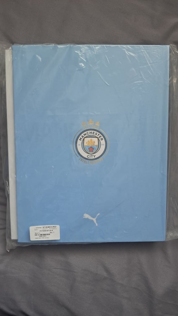 Manchester city rare treble winners boxed shirt