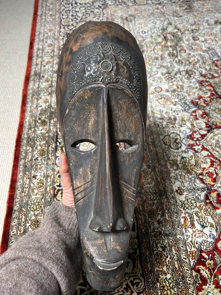 Vintage African wooden mask from Ghana