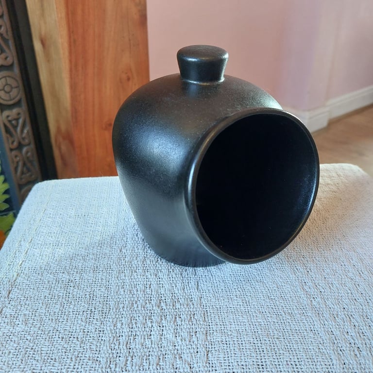 Black Stoneware Habitat Salt Pig 
